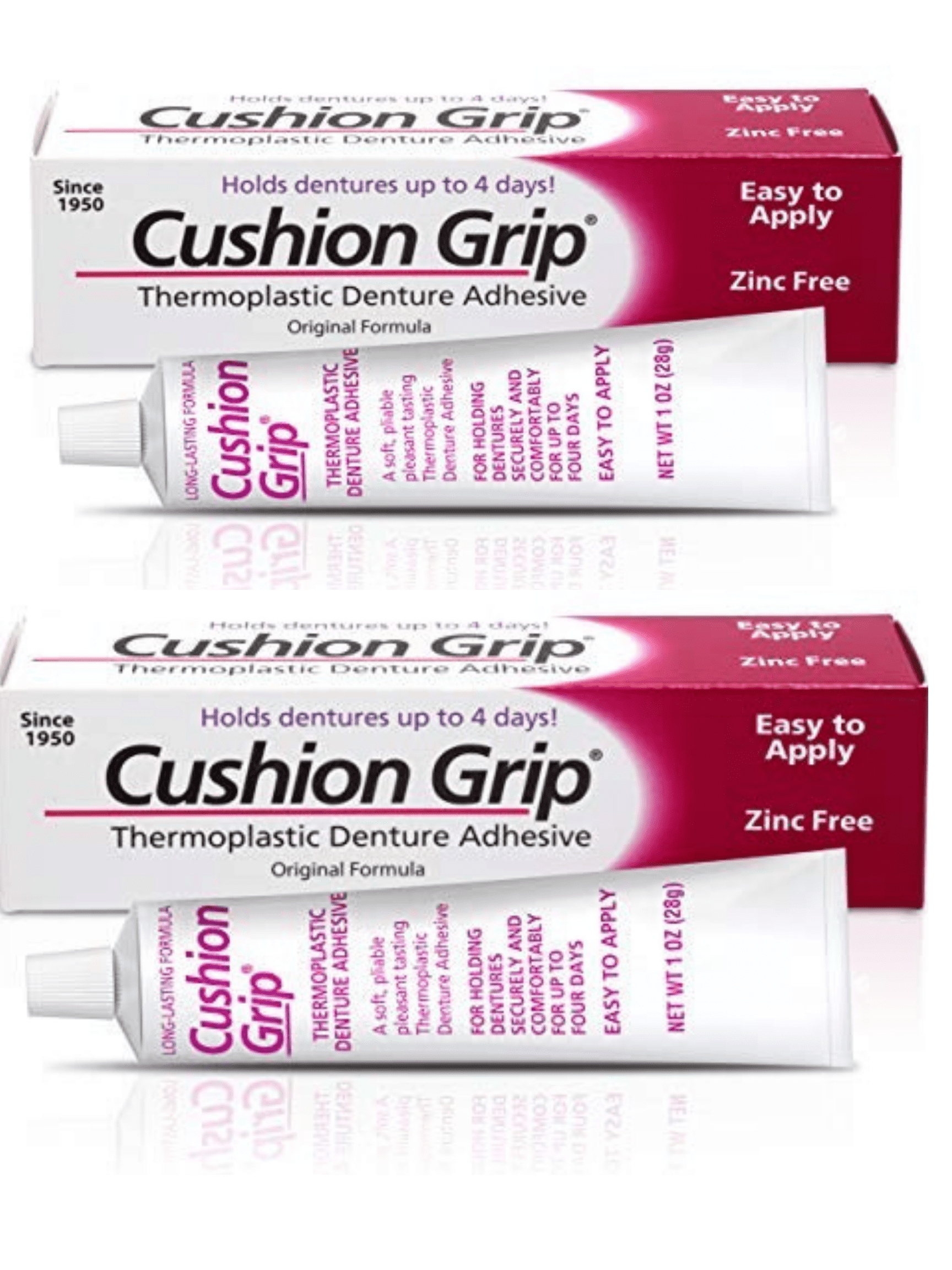 Cushion Grip Thermoplastic Denture Adhesive - 1 oz ( Pack of 2), Size: 5.24 x 1.42 x 1.14