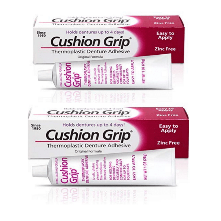 Cushion Grip Thermoplastic Denture Adhesive - 1 oz ( Pack of 2), Size: 5.24 x 1.42 x 1.14