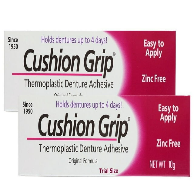 Cushion Grip Thermoplastic Denture Adhesive 10g Trial Size (Pack of 3