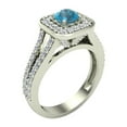 thumbnail image 1 of Cushion Halo Split Shank Setting Blue Diamond Engagement Ring 1.10 CT TW 14K White Gold, 1 of 5