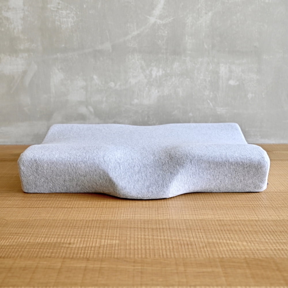 Gray Ergonomic Memory Foam Cervical Pillow with Cotton Cover