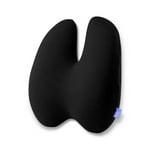 C CUSHION LAB Extra Dense Lumbar Pillow - Patented Ergonomic Multi-Region Firm Back Support for Lower Back Pain Relief - Lumbar Support Cushion with Strap for Office Chair, Car, Sofa, Plane - Black