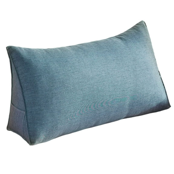 Cushion | Large Triangle Back Cushion for Sofa and Bed | Soft Washable Cover | Removable Side Pocket | Living Room Lumbar Support