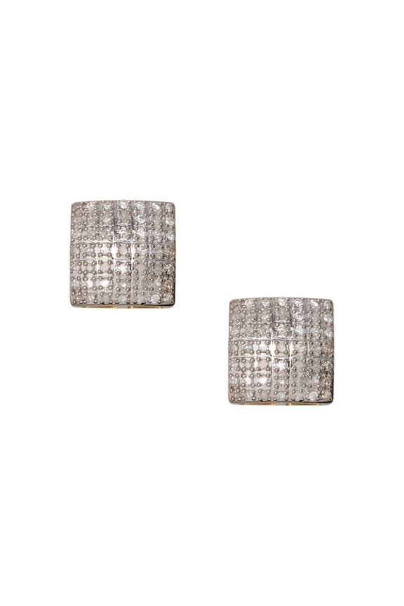 Cushion Square Diamond Stud Unisex Adult Earrings 0.43ct 10K Yellow Gold, 1.68 Gr - Goldum NYC