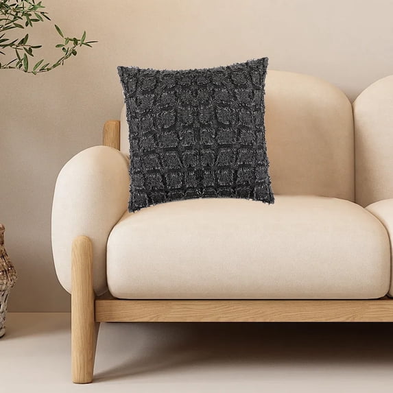 Cushion Pillow, Wuztai Soft Breathable Cushion Pillow, 45x45cm Square Waist Pillow for Sofa Living Room Washable, Black