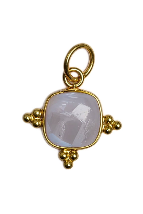 Cushion Rainbow Multicolor, Moonstone Love & Friendship Necklace Pendant, Silver, 925 Sterling