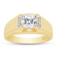 thumbnail image 1 of Cushion & Round Cut Lab Created Moissanite Diamond Bezel Set Men's Anniversary Wedding Band Ring Men's Jewelry in 14K Yellow Gold(1 CTTW,G-H Color,VVS1 Clarity)-10, 1 of 6