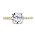 thumbnail image 1 of AFFY Cushion & Round White Natiral Diamond Semi Mount Engagement Ring In 14k Solid Yellow Gold (I-J Color, I2-I3 Clarity, 0.48 Cttw) Ring Size-10, 1 of 3