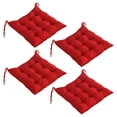 thumbnail image 1 of Cushion – Set Of 4 Square Chair Pads For Indoor Use Thick Soft Seat Cushions With Ties For Kitchen and Dining Chairs, 1 of 7