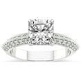 thumbnail image 1 of Cushion Shape 1 Carat IGI Certified Lab Grown Diamond Ring | 14K White Gold |Dua Side Stone Knife Edge Diamond Ring | FG-VS1-VS2 Quality Friendly Diamonds, 1 of 5