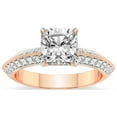 thumbnail image 1 of Cushion Shape 2 Carat IGI Certified Lab Grown Diamond Ring | 14K Rose Gold | Dua Side Stone Knife Edge Lab Diamond Ring | FG-VS1-VS2 Quality Friendly Diamonds, 1 of 5