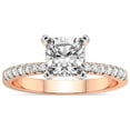 thumbnail image 1 of Cushion Shape 2 Carat IGI Certified Lab Grown Diamond Ring | 14K Rose Gold | Sara Tapered Eternity Lab Diamond Engagement Ring | FG-VS1-VS2 Quality Friendly Diamonds, 1 of 5