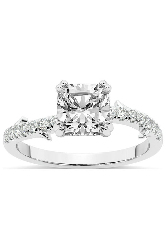 Cushion Shape 2 Carat IGI Certified Lab Grown Diamond Ring | 14K White Gold | Phoebe Twigs Diamond Ring | FG-VS1-VS2 Quality Friendly Diamonds