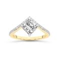 thumbnail image 1 of Cushion Shape 2 Carat IGI Certified Lab Grown Diamond Ring | 14K Yellow Gold | Zelda Classic Chevron Diamond Ring | FG-VS1-VS2 Quality Friendly Diamonds, 1 of 5