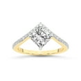 thumbnail image 1 of Cushion Shape 3 Carat IGI Certified Lab Grown Diamond Ring | 14K Yellow Gold | Zelda Classic Chevron Diamond Ring | FG-VS1-VS2 Quality Friendly Diamonds, 1 of 5