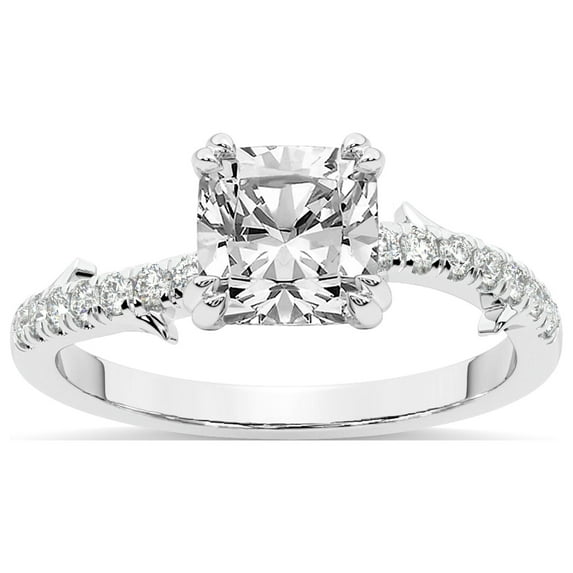 Cushion Shape 4 Carat IGI Certified Lab Grown Diamond Ring | 14K White Gold | Phoebe Twigs Diamond Ring | FG-VS1-VS2 Quality Friendly Diamonds