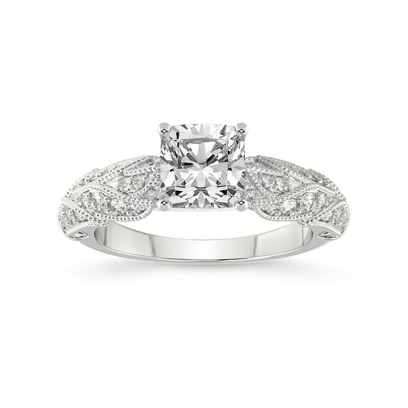 Cushion Shape 4 Carat IGI Certified Lab Grown Diamond Ring | 14K White Gold |Vintage Willow Lab Diamond Engagement Ring | FG-VS1-VS2 Quality Friendly Diamonds