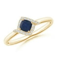 thumbnail image 1 of Cushion Shape Blue Sapphire CZ Diamond Cocktail Band Ring Women 925 Sterling Silver Yellow Gold Plated September Birthstone Wedding Valentines Day Gift Gemstone Jewelry, 1 of 5