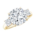 thumbnail image 1 of Rosec Jewels Cubic Zirconia 3 Stone Engagement Ring for Women - AAAAA Quality Certified - Statement Ring - with Jewelry Box, 10K Yellow Gold, US 13.00, 1 of 7