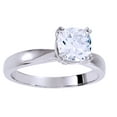 thumbnail image 1 of AFFY Cushion Shape White Cubic Zirconia Solitaire Engagement Ring In 14K White Gold, Ring Size-4.5, 1 of 1