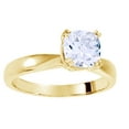 thumbnail image 1 of AFFY Cushion Shape White Cubic Zirconia Solitaire Engagement Ring In 14K Yellow Gold, Ring Size-5, 1 of 1
