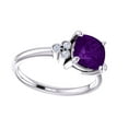 thumbnail image 1 of AFFY Cushion Simulated Amethyst & Natural Diamond Solitaire Engagement Ring 14K White Gold (0.16 Ct), Size-8.5, 1 of 1