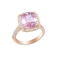 thumbnail image 1 of AFFY Cushion Simulated Tourmaline & White Cubic Zirconia Solitaire Ring In 925 Sterling Silver Ring Size-7.5, 1 of 1