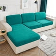 thumbnail image 1 of Cushion Sofa Seat Cover Tightly Wrapped Protection Fiber,High Elastic Stretch Slipcover for Living Room Sofas,Anti-Stain Fade Resistant Sofa Protector for Home Furniture Couch Seats-Green-3-Seater, 1 of 4