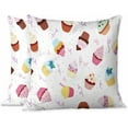 thumbnail image 1 of Cushion Throw Cover Cartoon Delicious Cupcakes Colorful Sweet Berries Chips Chocolate for Home Decor,Pillow Cases for Couch Bedroom Living for Women Men 18X18 Inch Pack of 2, 1 of 6