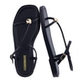 thumbnail image 1 of Cushionaire Alias Squared Toe Womens Sandals, T-Strap Flat Sandal with Cushioned Footbed and Adjustable Ankle Strap, 1 of 22