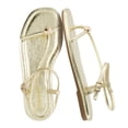 thumbnail image 1 of Cushionaire Alias Squared Toe Womens Sandals, T-Strap Flat Sandal with Cushioned Footbed and Adjustable Ankle Strap, 1 of 17