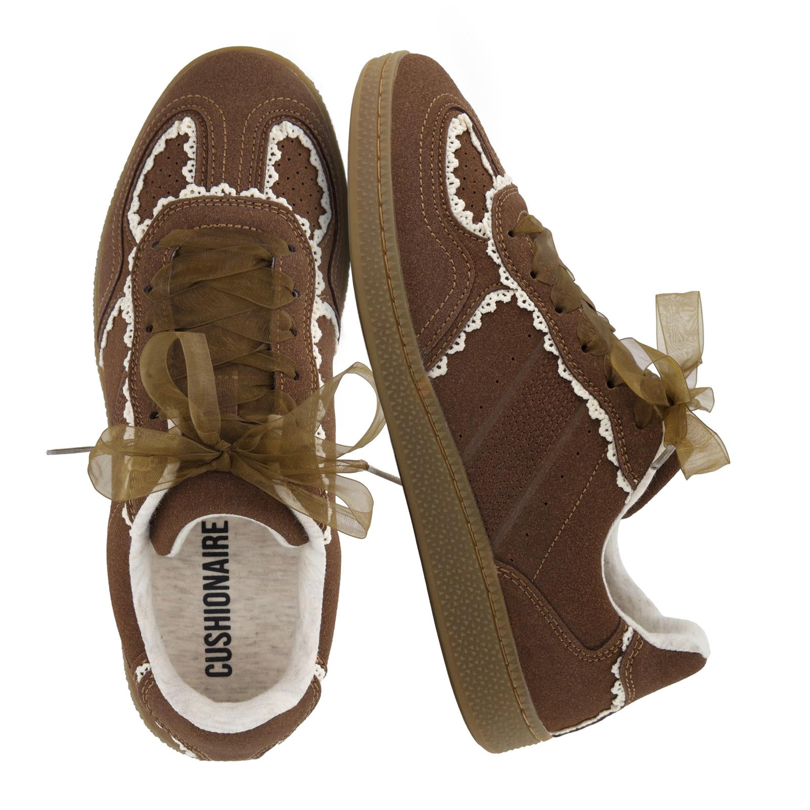 Cushionaire Belinda Women's Lace Detail Casual Sneakers – Elegant