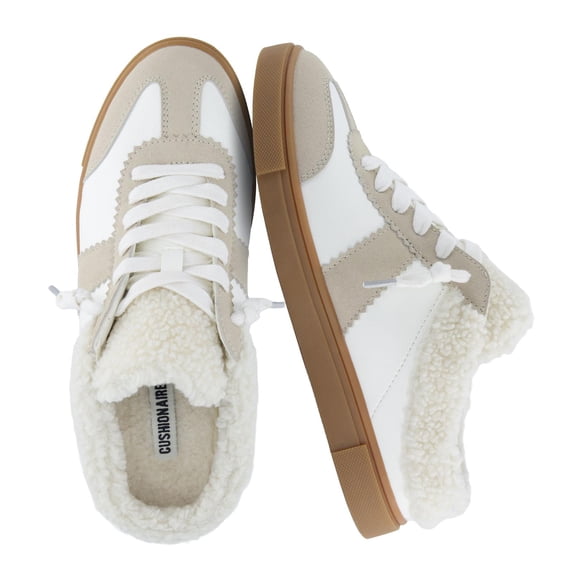 Cushionaire Blade Women’s Slip On Sneaker Mule – Faux Leather & Suede Backless Sneaker with Memory Foam & Cozy Lining