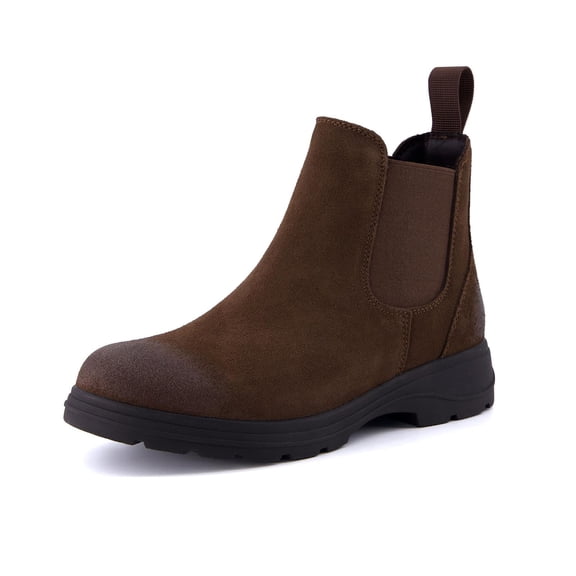 Cushionaire Britain-L Womens Chelsea Boots, Genuine Suede Ankle Boots for Women with Cushioned Insole and Lug Sole