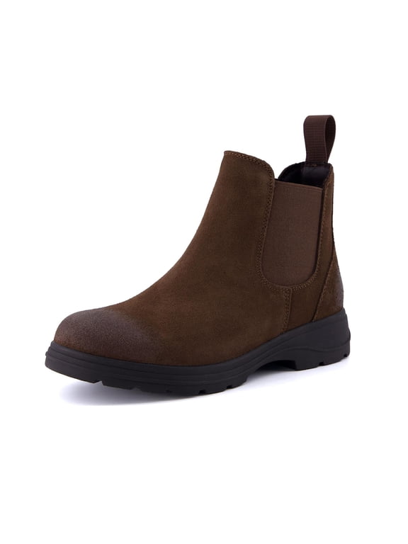 Britain-L Womens Chelsea Boots, Genuine Suede Ankle Boots for Women with Cushioned Insole and Lug Sole