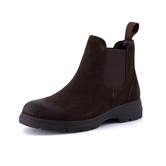 Cushionaire Britain-L Womens Chelsea Boots, Genuine Suede Ankle Boots for Women with Cushioned Insole and Lug Sole