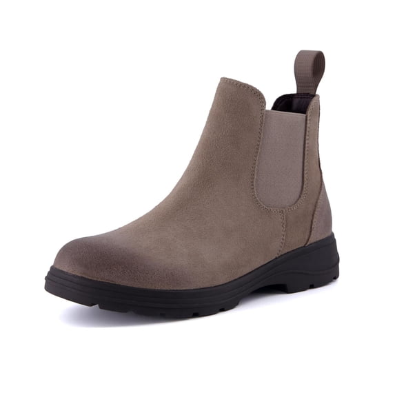 Cushionaire Britain-L Womens Chelsea Boots, Genuine Suede Ankle Boots for Women with Cushioned Insole and Lug Sole