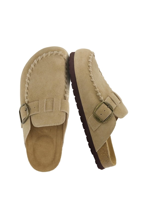 Canoe Genuine Suede Clogs for Women Footwear with Moc Toe Design – Casual Slip On Womens Shoes