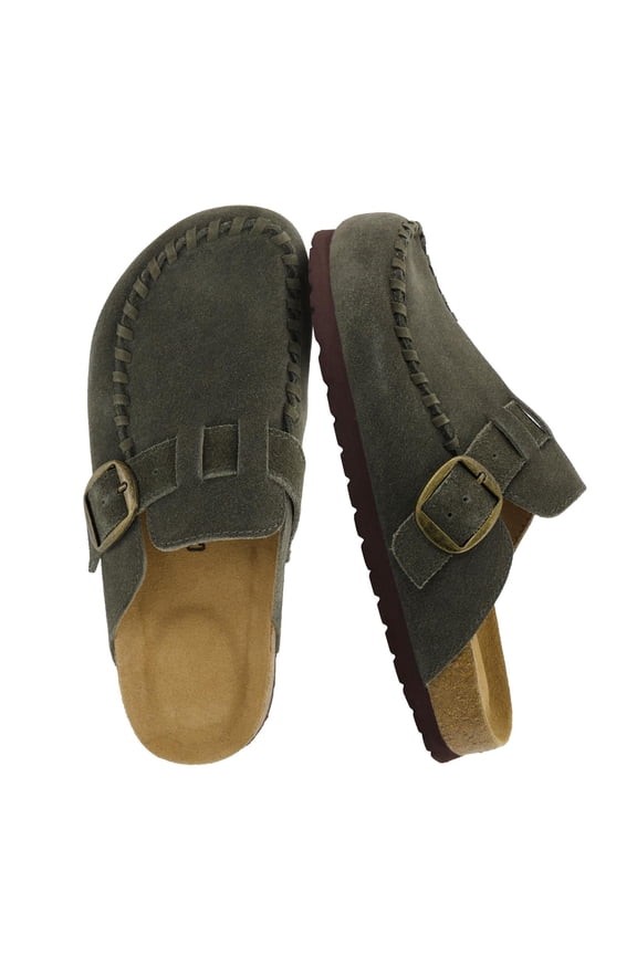 Canoe Genuine Suede Clogs for Women Footwear with Moc Toe Design – Casual Slip On Womens Shoes