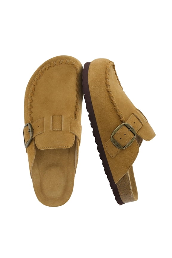 Canoe Genuine Suede Clogs for Women Footwear with Moc Toe Design – Casual Slip On Womens Shoes