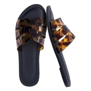 Cushionaire Caper Jelly Sandals for Women, Comfortable Womens Slides with Cushioned Footbed and Wide Widths Available