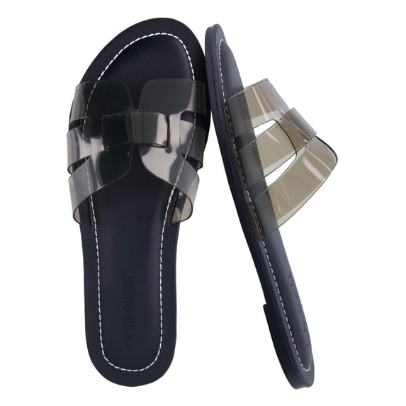 Cushionaire Caper Jelly Sandals for Women, Comfortable Womens Slides with Cushioned Footbed and Wide Widths Available