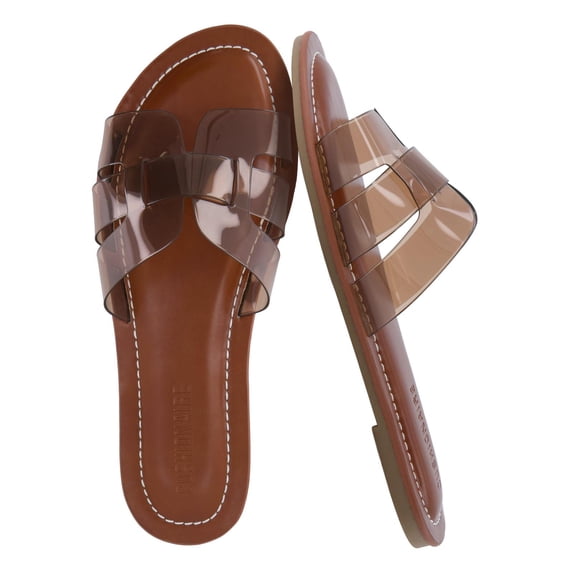 Cushionaire Caper Jelly Sandals for Women, Comfortable Womens Slides with Cushioned Footbed and Wide Widths Available