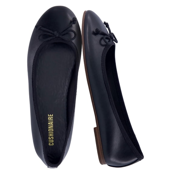 Cushionaire Como Ballet Flats for Women, Round Toe Mary Jane Womens Flats with Memory Foam Comfort, Wide Widths Available