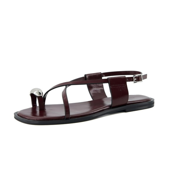 Cushionaire Corfu Flat Sandals for Women – Strappy Design with Toe Loop and Adjustable Ankle Strap – Lightweight Summer Dress Sandal