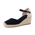 thumbnail image 1 of Cushionaire Elche Closed Toe Wedge Sandals for Women, Platform Espadrilles Heels With Adjustable Buckle, 1 of 21
