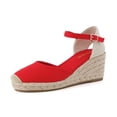 thumbnail image 1 of Cushionaire Elche Closed Toe Wedge Sandals for Women, Platform Espadrilles Heels With Adjustable Buckle, 1 of 21