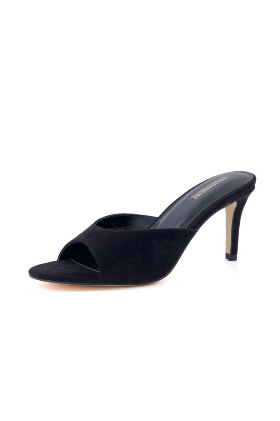 Elle Pointed Heel Womens Sandal, Open Toe Heeled Mule with Cushioned Memory and Stiletto Design