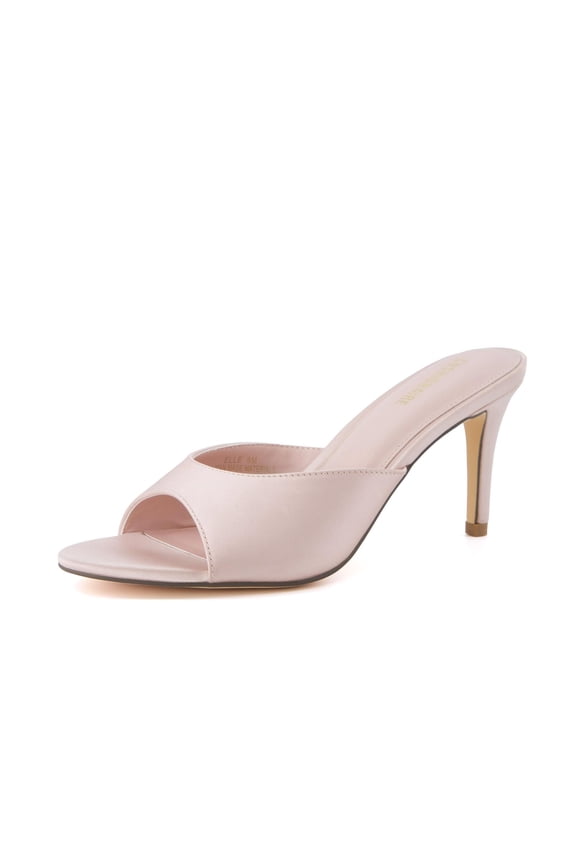 Elle Pointed Heel Womens Sandal, Open Toe Heeled Mule with Cushioned Memory and Stiletto Design