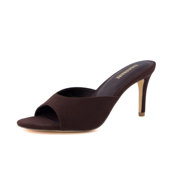 Cushionaire Elle Pointed Heel Womens Sandal, Open Toe Heeled Mule with Cushioned Memory and Stiletto Design